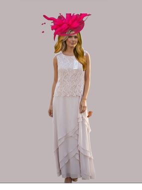 Cameron Blake Blush Pink Lace Bodice Maxi Dress